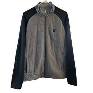 Johnnie-O Stinger Jacket Men's Gray Black‎ Performance Golf Full Zip Large